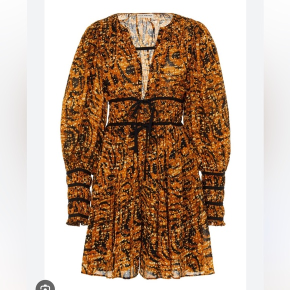 Ulla Johnson Kesia Long Sleeve Mini Dress in Marigold 4 - Picture 1 of 6